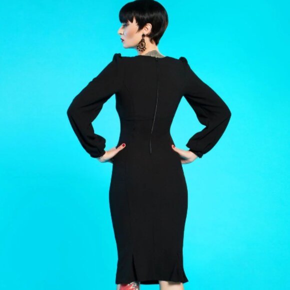 Rachel Dress in Black Stretch Crepe by Traci Lords 3X - Picture 4 of 7